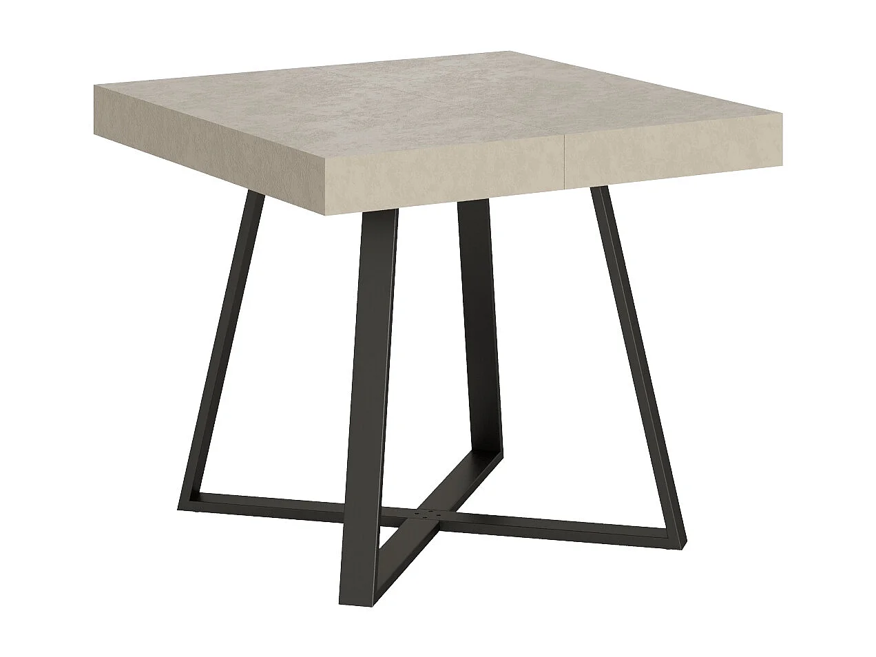 Table extensible 90/194x90 cm Abbraccio cachemire pieds anthracite