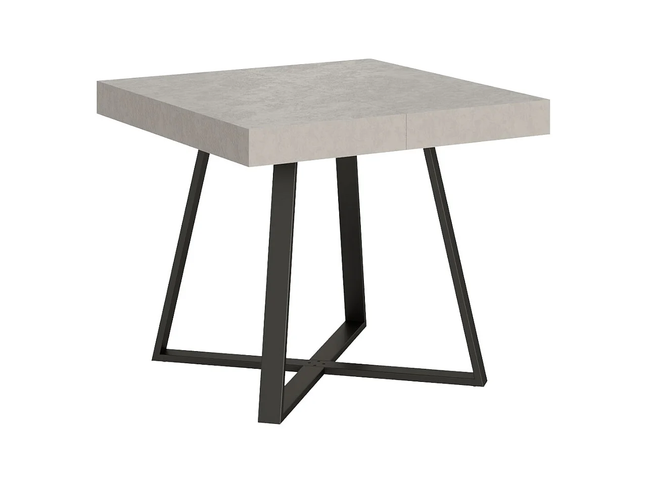 Table extensible 90x90/194 cm Abbraccio cachemire pieds anthracite