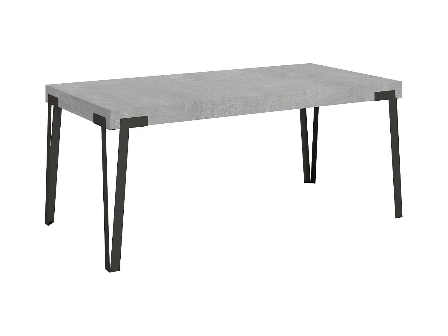 Table extensible 90x200/304 cm Rio Gris Béton cadre Anthracite