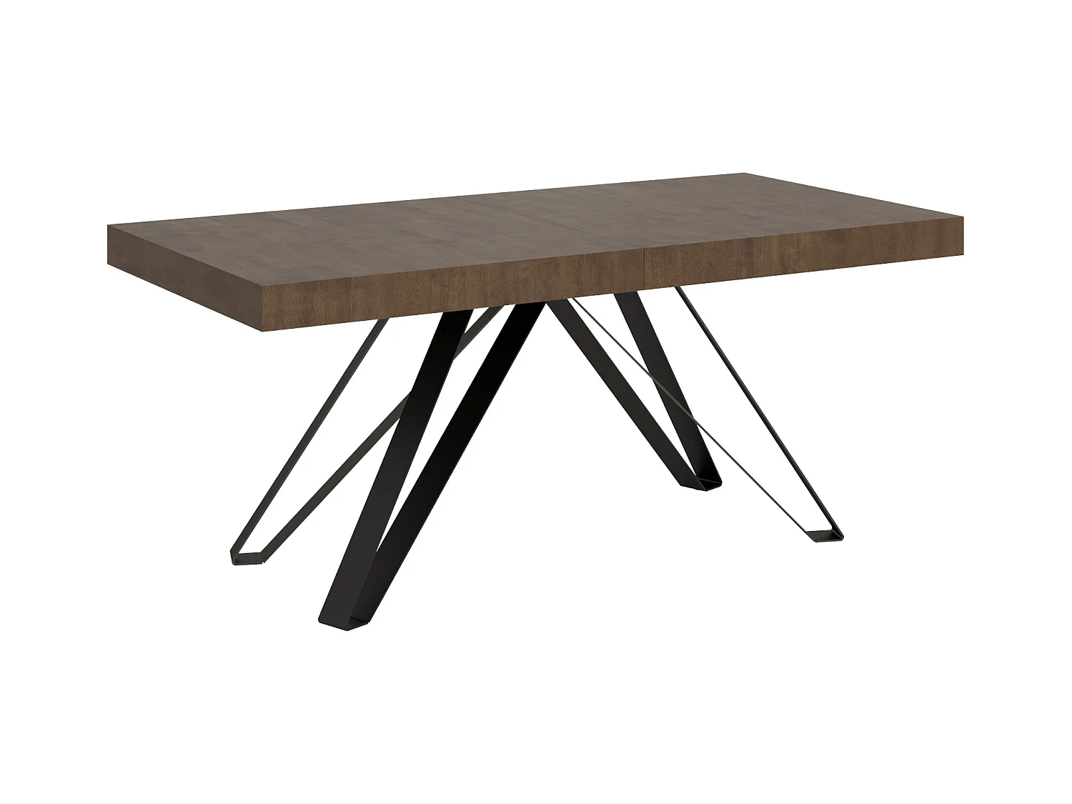 Table extensible 90x180/440 cm Terium noyer pieds anthracite