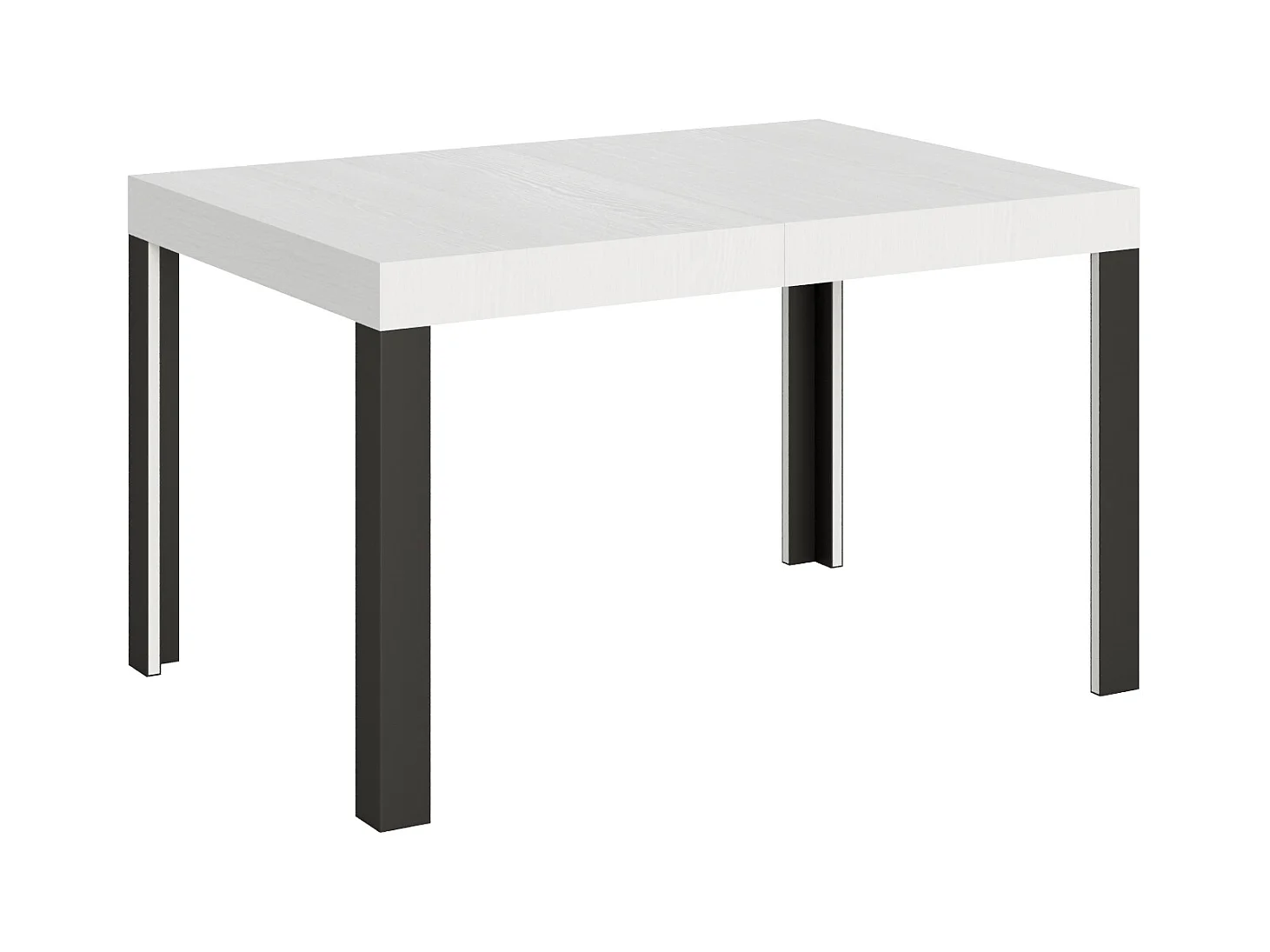 Table extensible 80x140/224 cm Linea Frêne Blanc cadre Anthracite