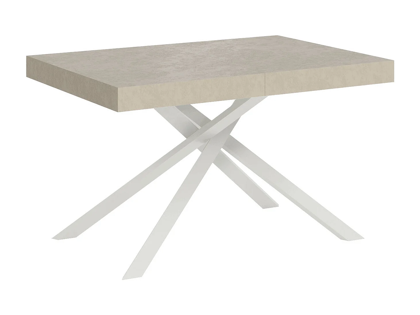 Table extensible 140/244x90 cm Karida cachemire pieds blancs