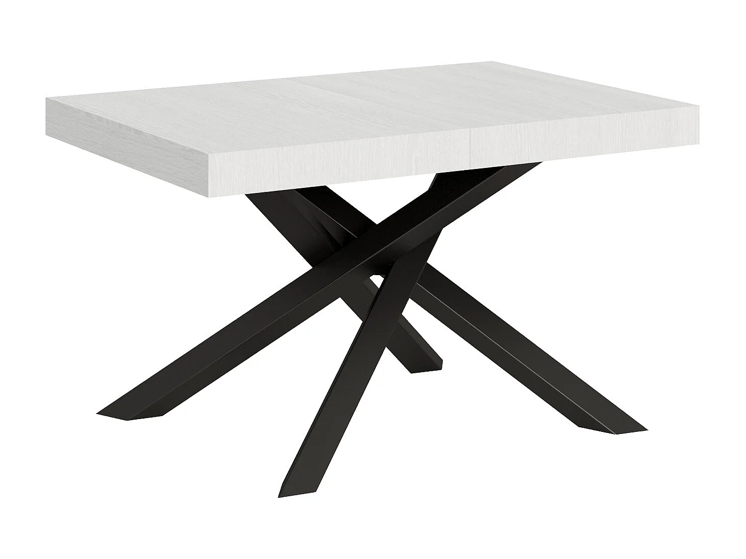 Uitschuifbare tafel 140/400x90 cm Volantis eiken wit met antraciete poten