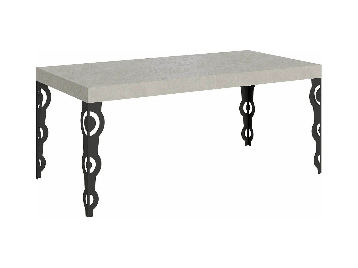 Table extensible 90x180/440 cm Karamay cachemire pieds anthracite