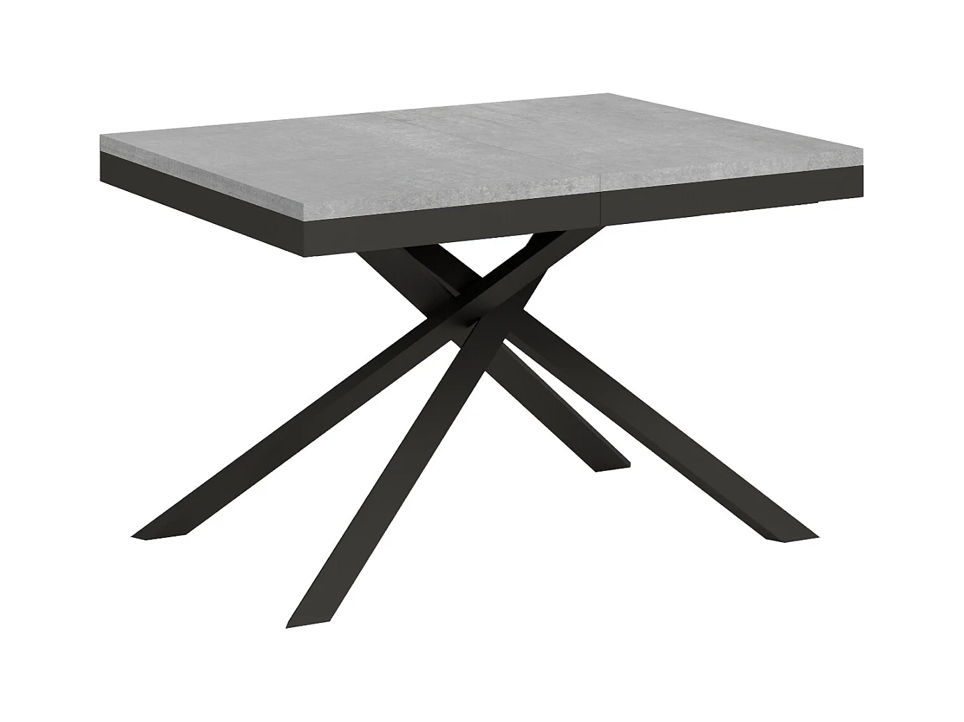 Uitschuifbare tafel 90x120/380 cm Karida Evolution cement frame antraciet