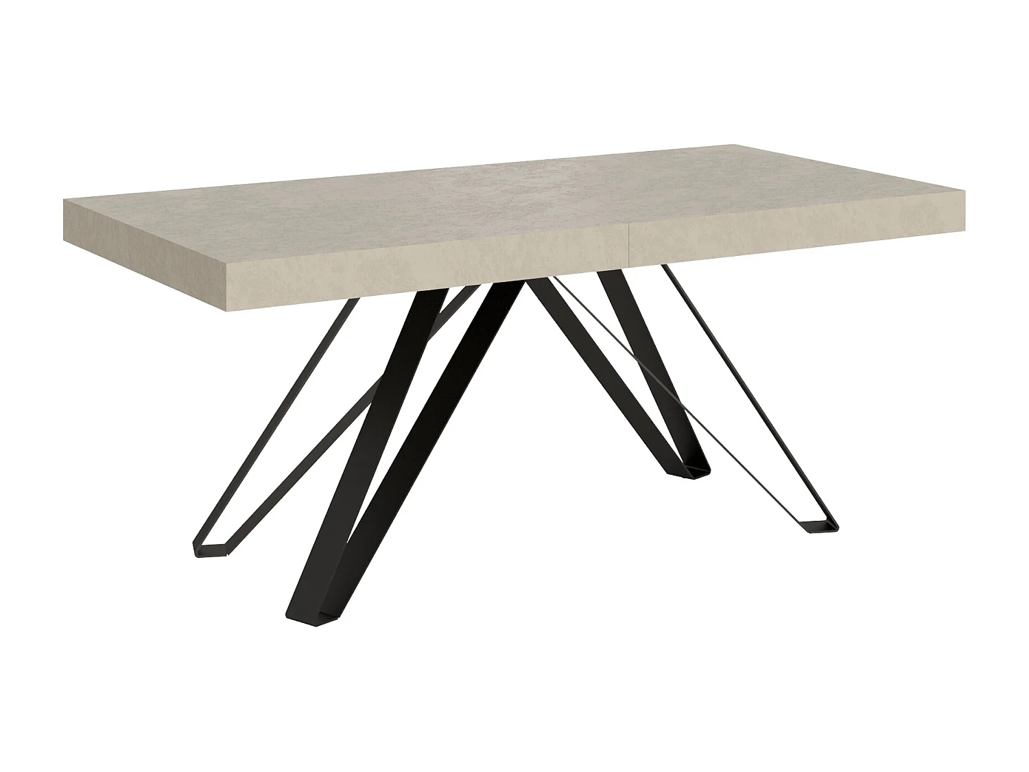 Uitschuifbare tafel 180/284x90 cm Terium kasjmier met antraciete poten