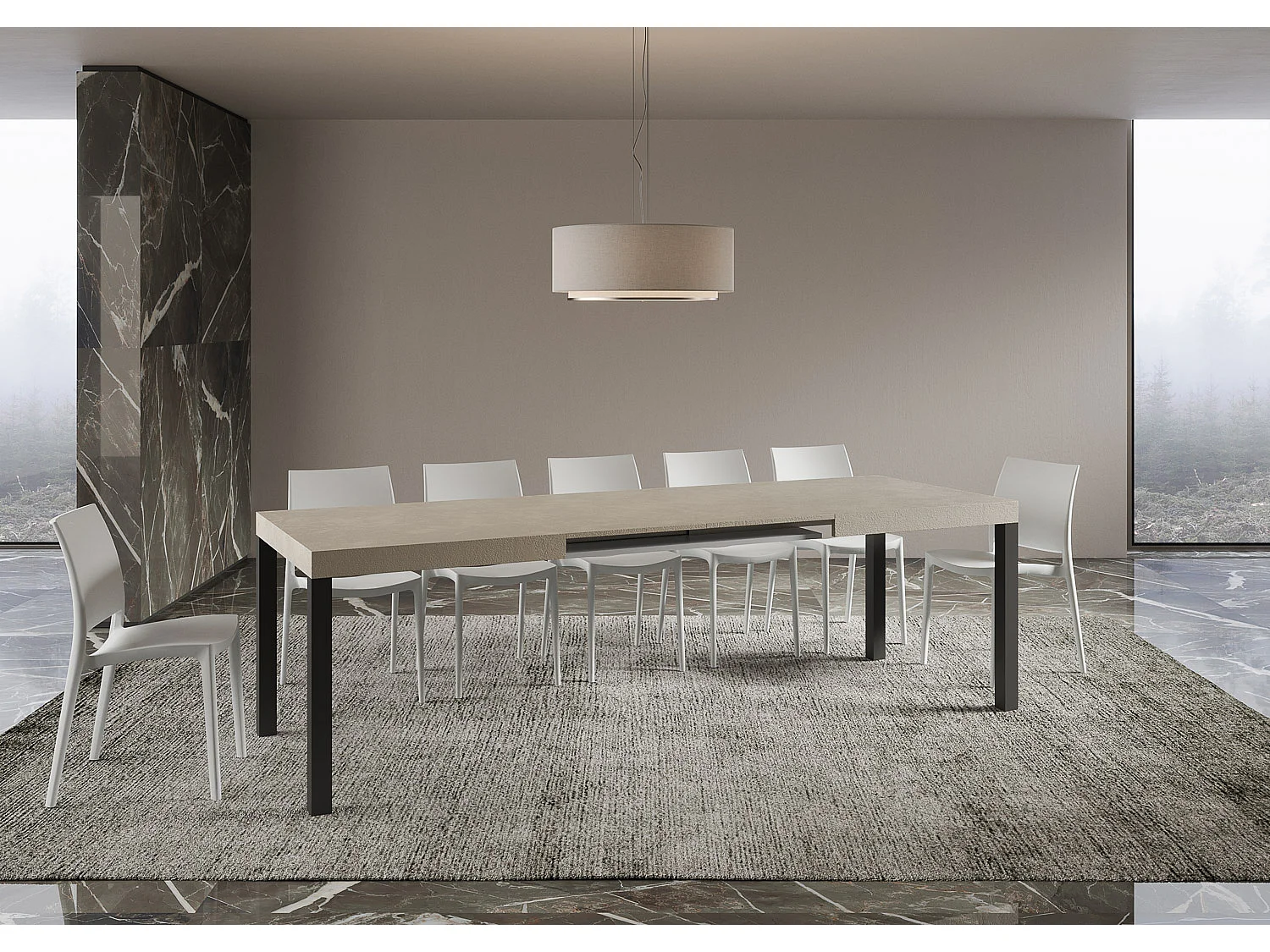 Ausziehtisch 160/420x90 cm Everyday Kaschmir Tischbeine Anthrazit