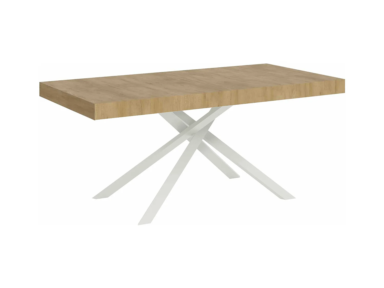 Uitschuifbare tafel 90x200/460cm Karida natuur eiken frame wit