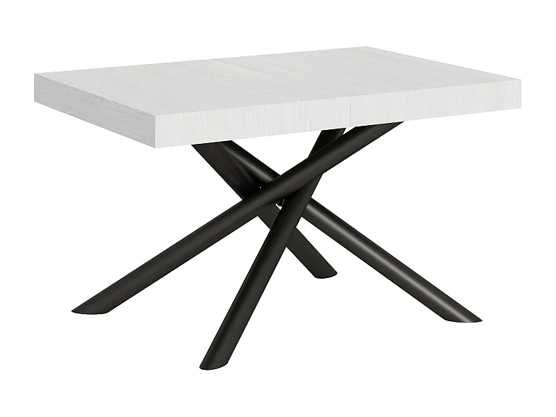 Table extensible 90x140/400 cm Famas Frêne Blanc cadre Anthracite