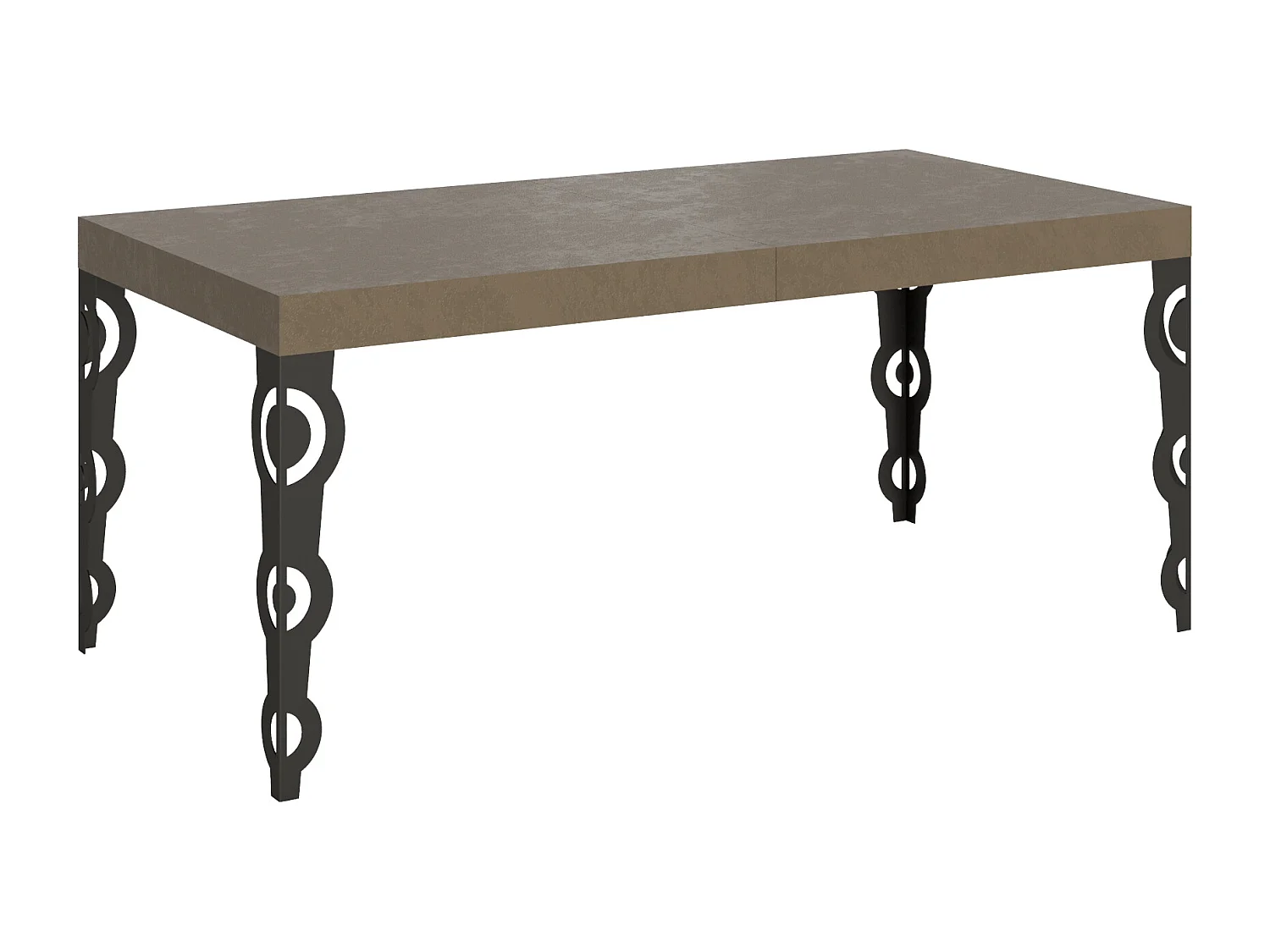 Uitschuifbare tafel 180/284x90 cm Karamay taupe met antraciete poten