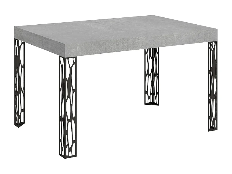 Table extensible 80x140/224 cm Ghibli Gris Béton cadre Anthracite
