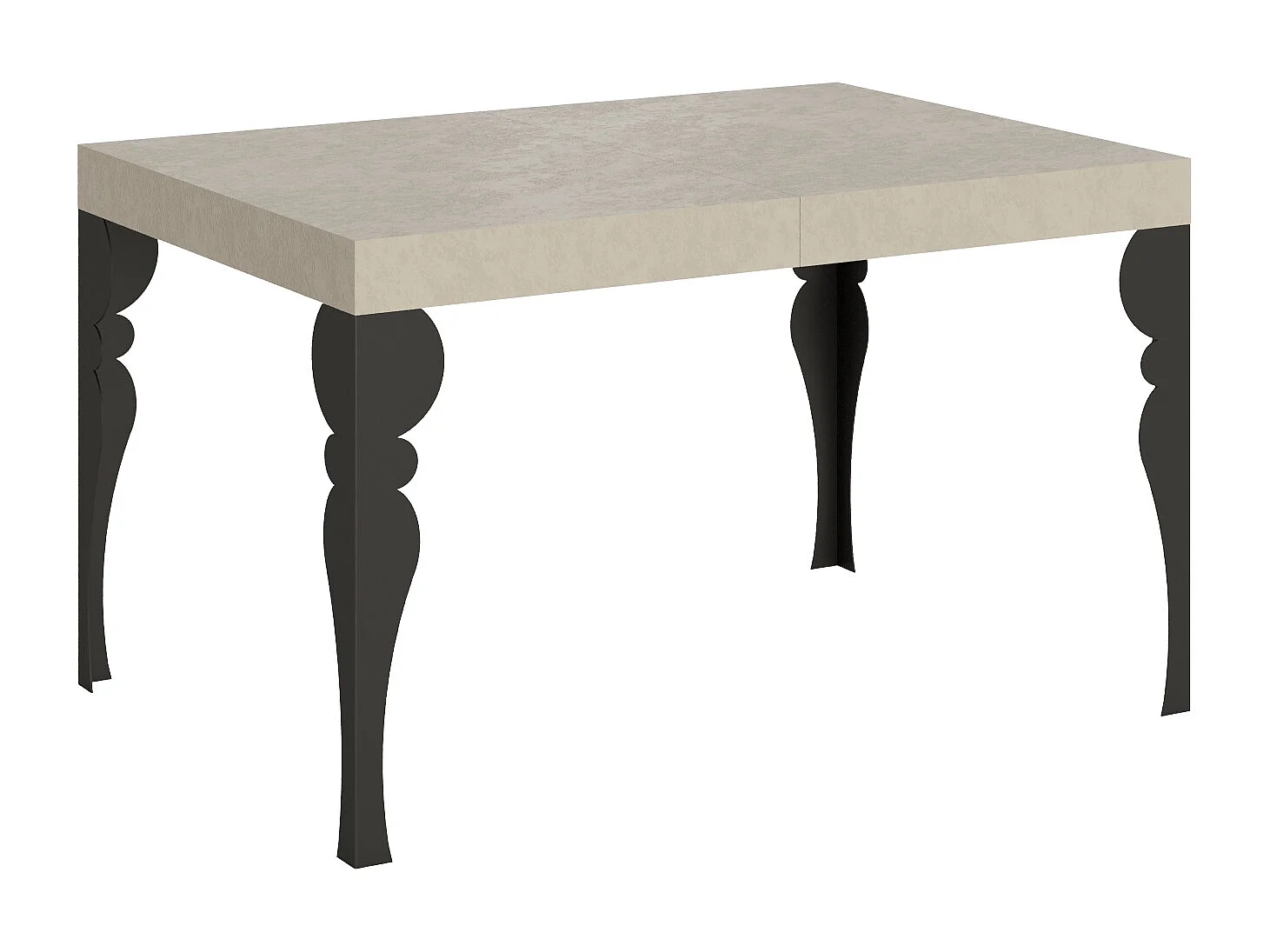 Table extensible 140/244x90 cm Paxon cachemire pieds anthracite
