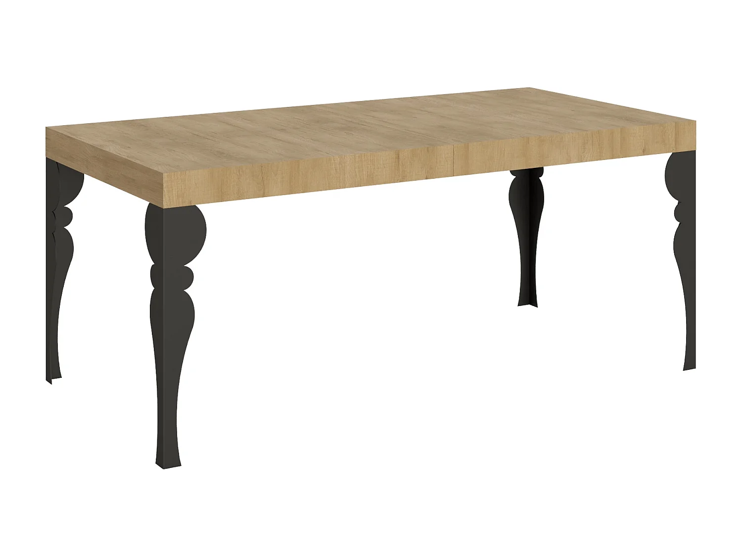 Paxon udtræksbord 200/460x90 cm natureg med antracitgrå ben