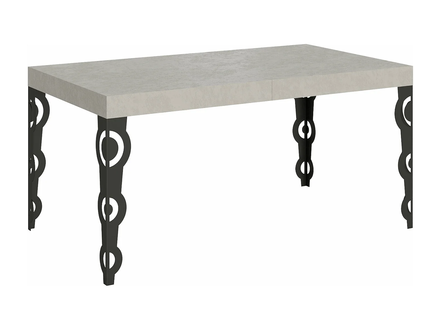 Mesa extensible 90x160/420 cm Karamay cachemira patas antracita
