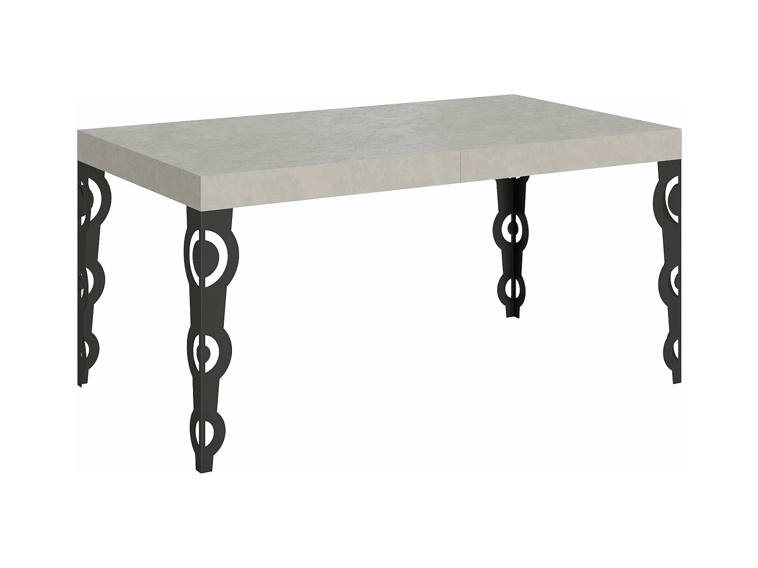 Table extensible 90x160/420 cm Karamay cachemire pieds anthracite