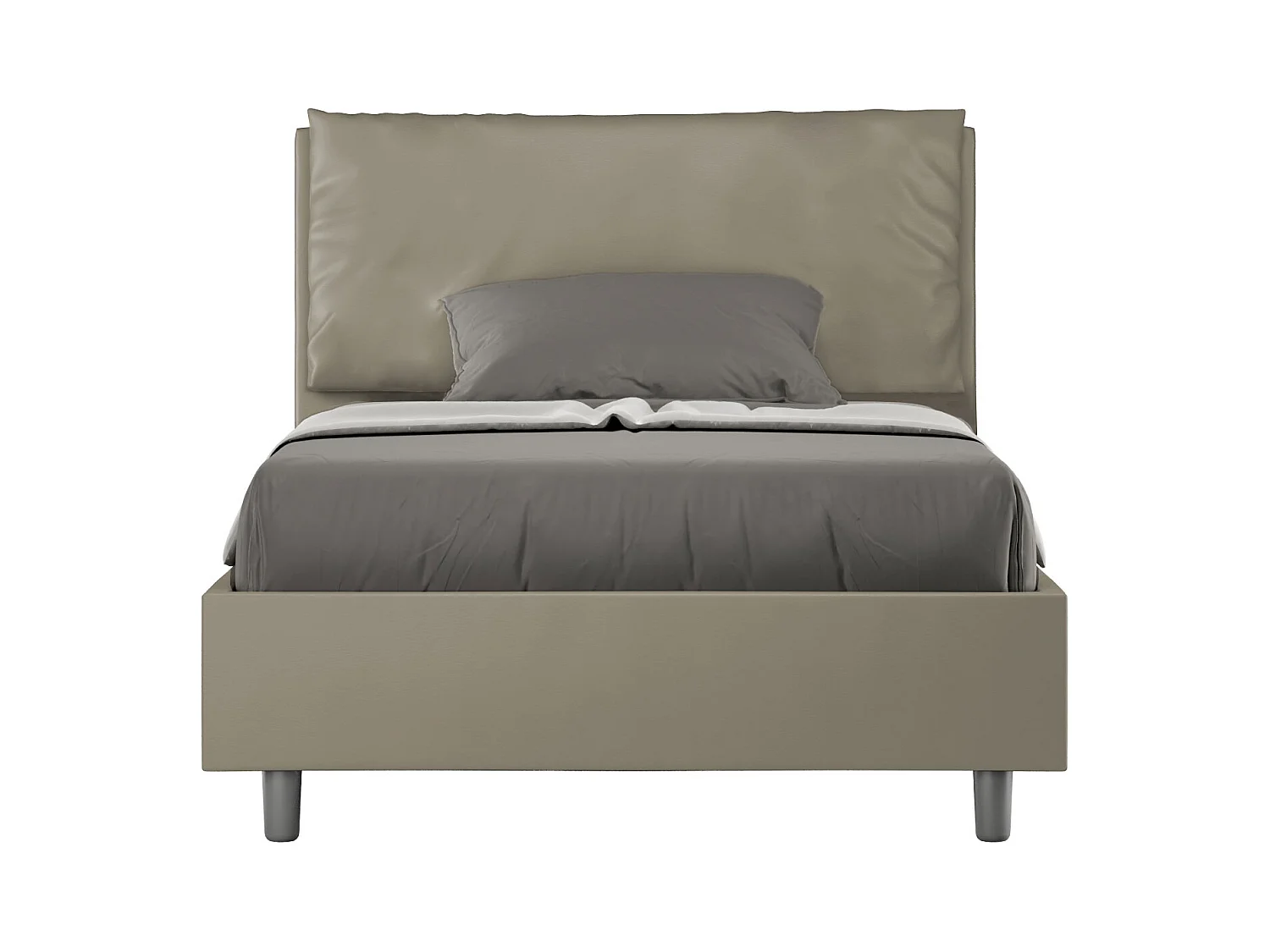 Gestoffeerd bed 120x200 met opbergruimte kunstleer cappuccino Antea Large