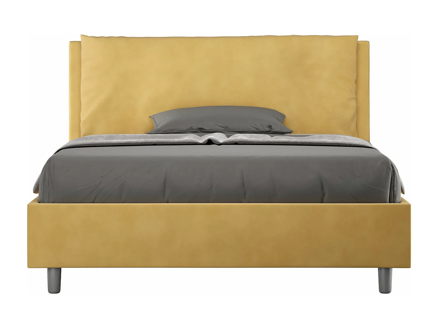 coffre rembourré 140x190 microfibre ocre Antea Large