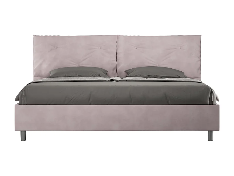 Lit king size coffre rembourré 200x210 microfibre lilas Appia Large