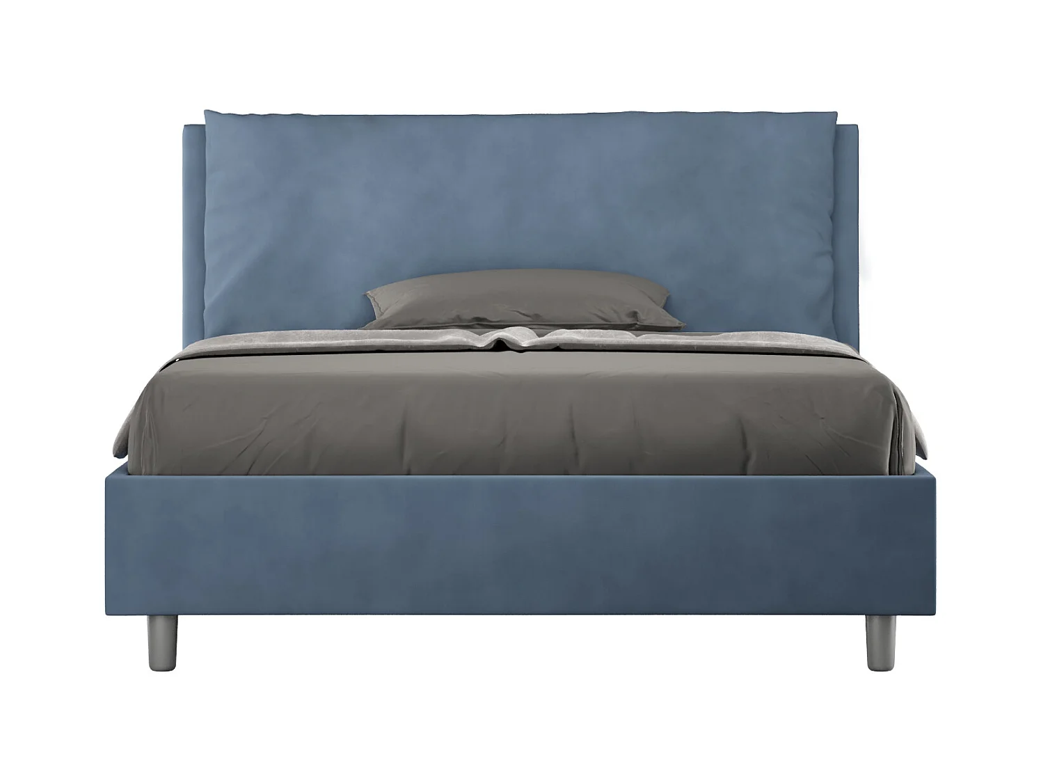 Gestoffeerd bed 140x190 met opbergruimte microvezel blauw Antea Large