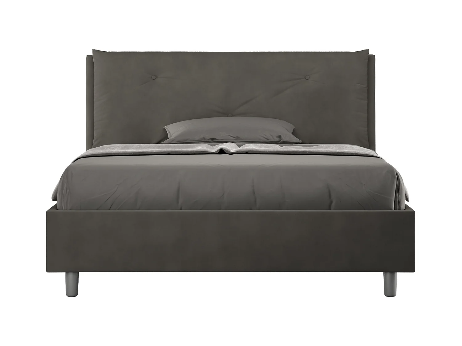 coffre rembourré 140x190 microfibre gris Appia Large