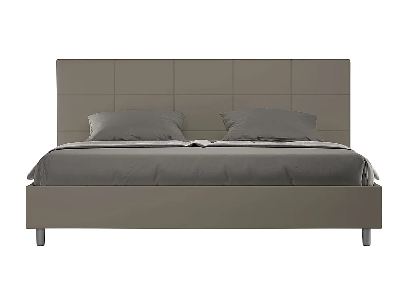 Gestoffeerd bed 180x200 met opbergruimte kunstleer cappuccino Mika