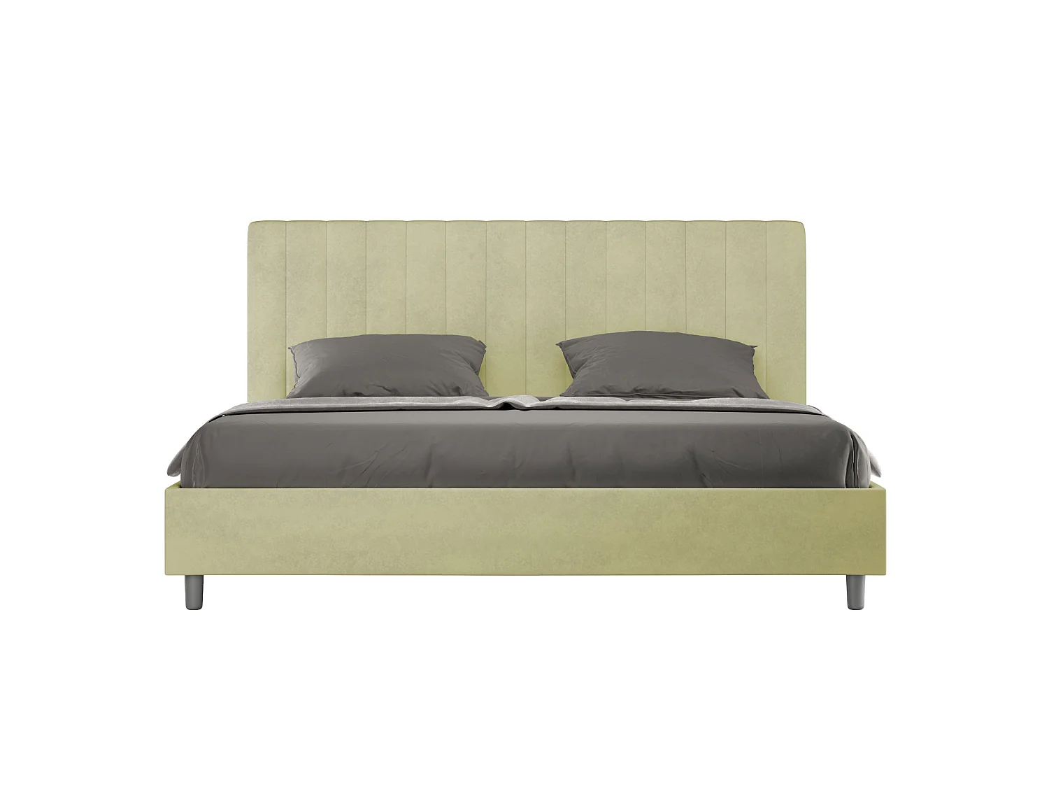 Gepolstertes Bett mit Bettkasten 180x200 mit Mikrofaserbezug Grün Agueda