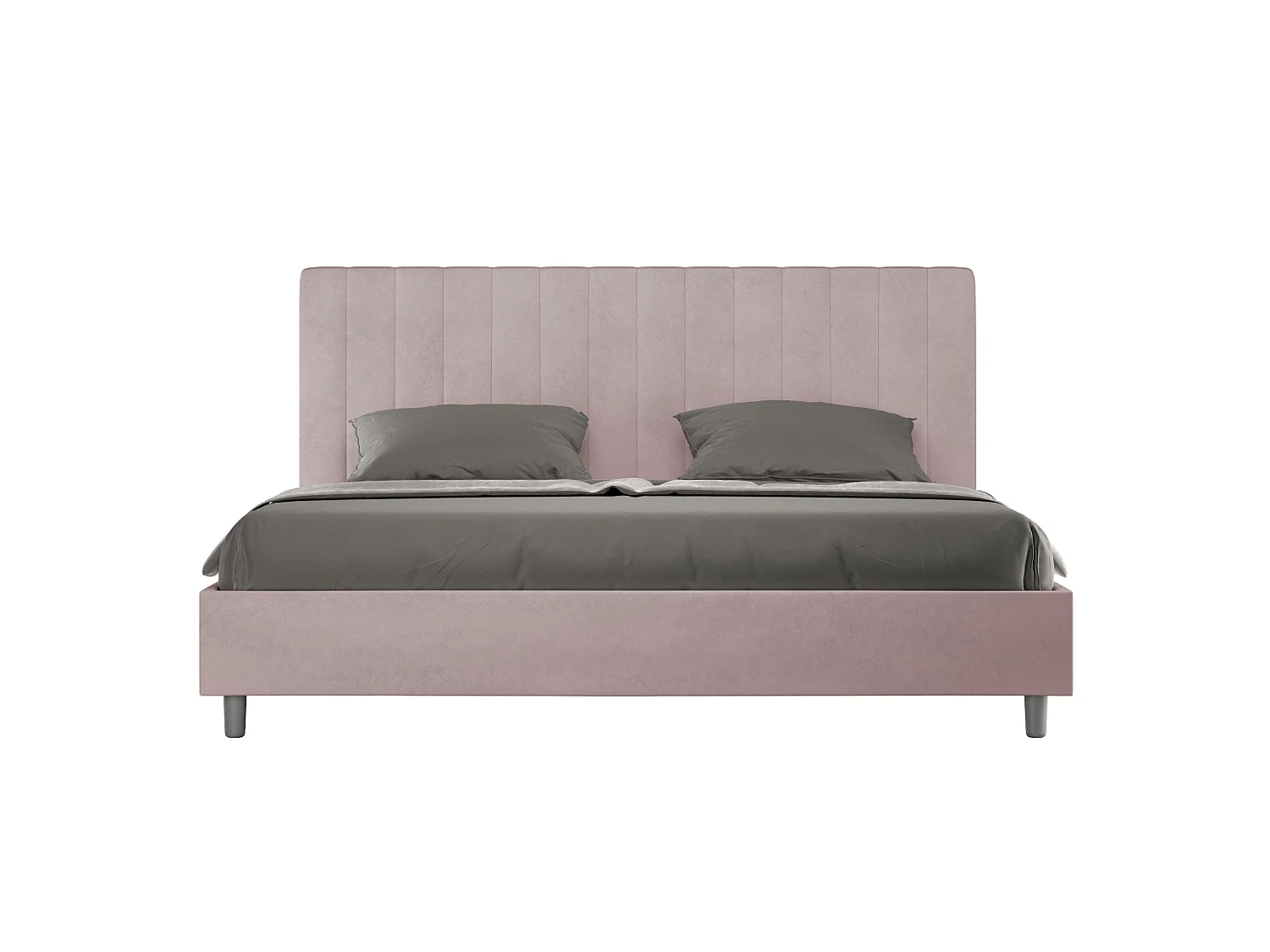 Lit king size coffre rembourré 180x200 microfibre lilas Agueda