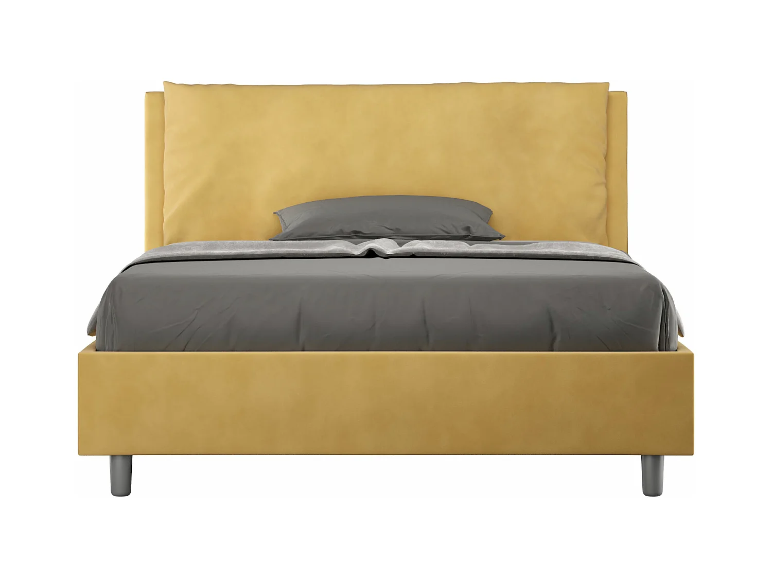 Gestoffeerd bed 140x200 met opbergruimte microvezel oker Antea Large