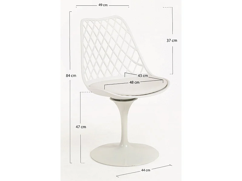 Silla de Escritorio sin brazos Podium Blanca - Diseño innovador - Ideal para Estudio y Oficinas