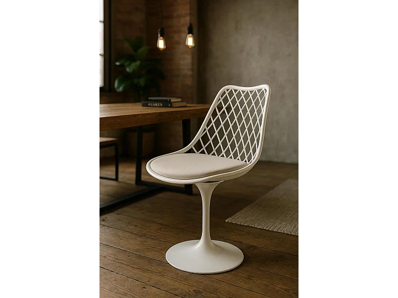 Silla de Escritorio sin brazos Podium Blanca - Diseño innovador - Ideal para Estudio y Oficinas