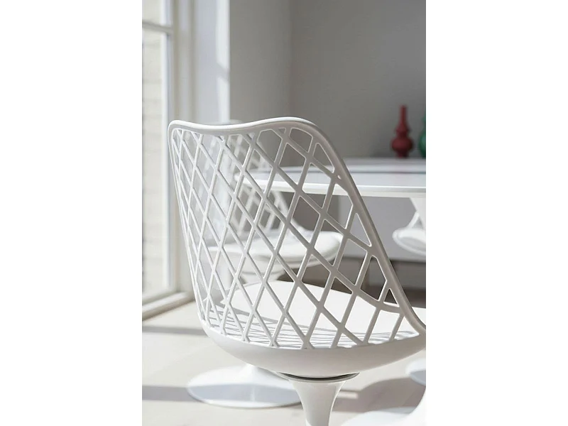 Silla de Escritorio sin brazos Podium Blanca - Diseño innovador - Ideal para Estudio y Oficinas