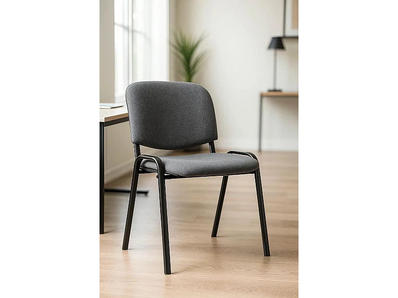 Pack 4 Sillas de Oficina sin ruedas ni brazos Ofis - Máxima Ergonomía - Ideal para Escritorio y Gaming