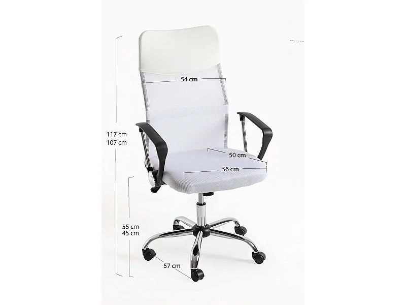 Silla de Oficina Blanca Bakus - Máxima Ergonomía - Ideal para Escritorio y Gaming