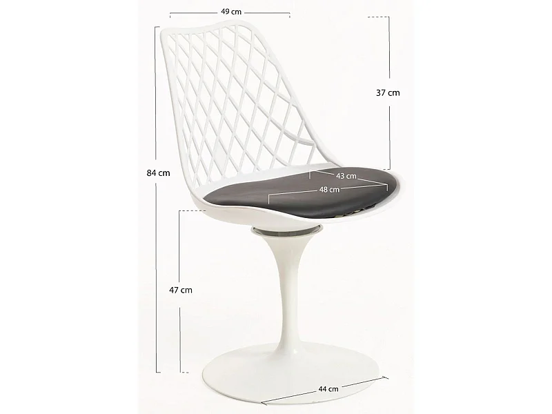 Silla de Escritorio sin brazos Podium Blanca - Diseño innovador - Ideal para Estudio y Oficinas