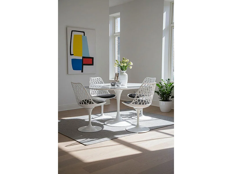 Silla de Escritorio sin brazos Podium Blanca - Diseño innovador - Ideal para Estudio y Oficinas