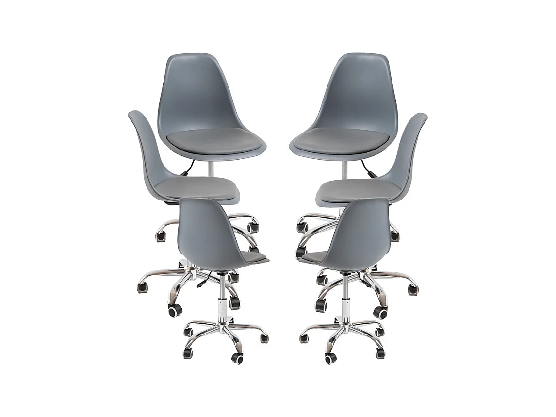 Packs Sillas - Pack 6 Sillas Dami Office - Gris oscuro