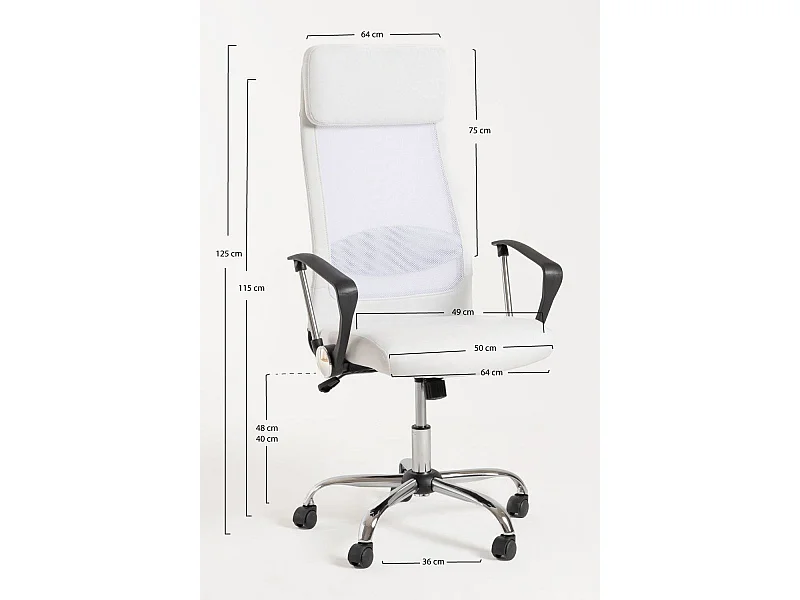 Silla de Oficina Blanca Kon - Máxima Ergonomía - Ideal para Escritorio y Gaming