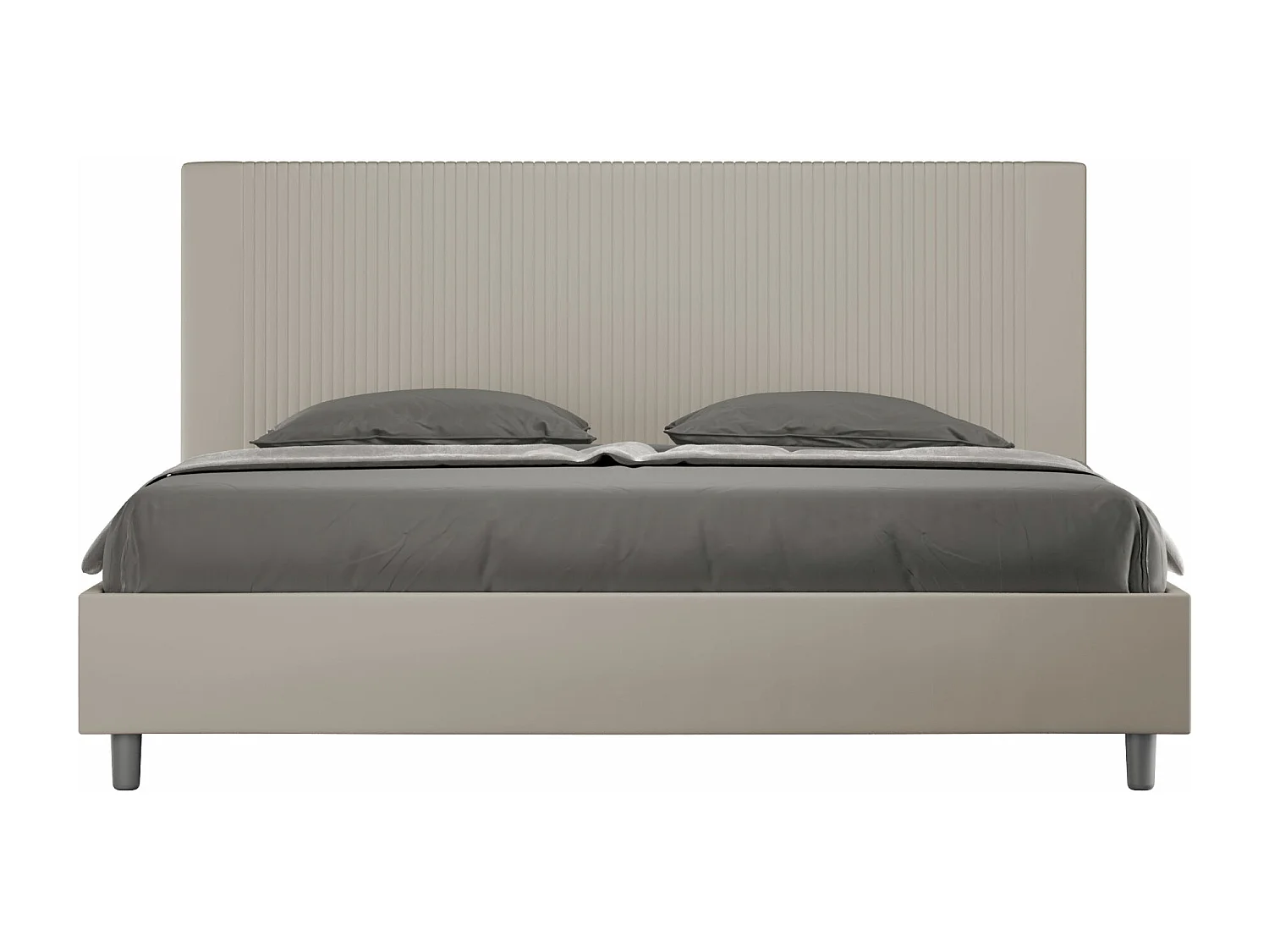 ityhome Letto matrimoniale king size con rete imbottito 180x200 similpelle tortora Goya