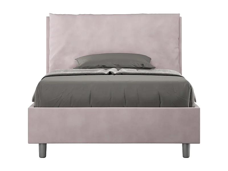 Lit 1 place et demi sans sommier rembourré 120x190 microfibre lilas Antea Large