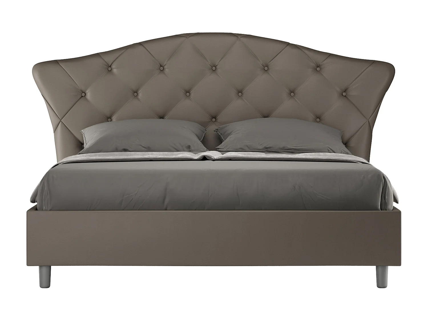 Lit avec sommier rembourré 160x190 similicuir cappuccino Langre