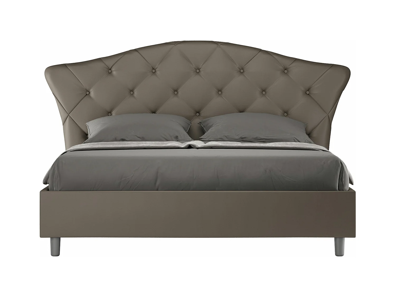Lit avec sommier rembourré 160x190 similicuir cappuccino Langre