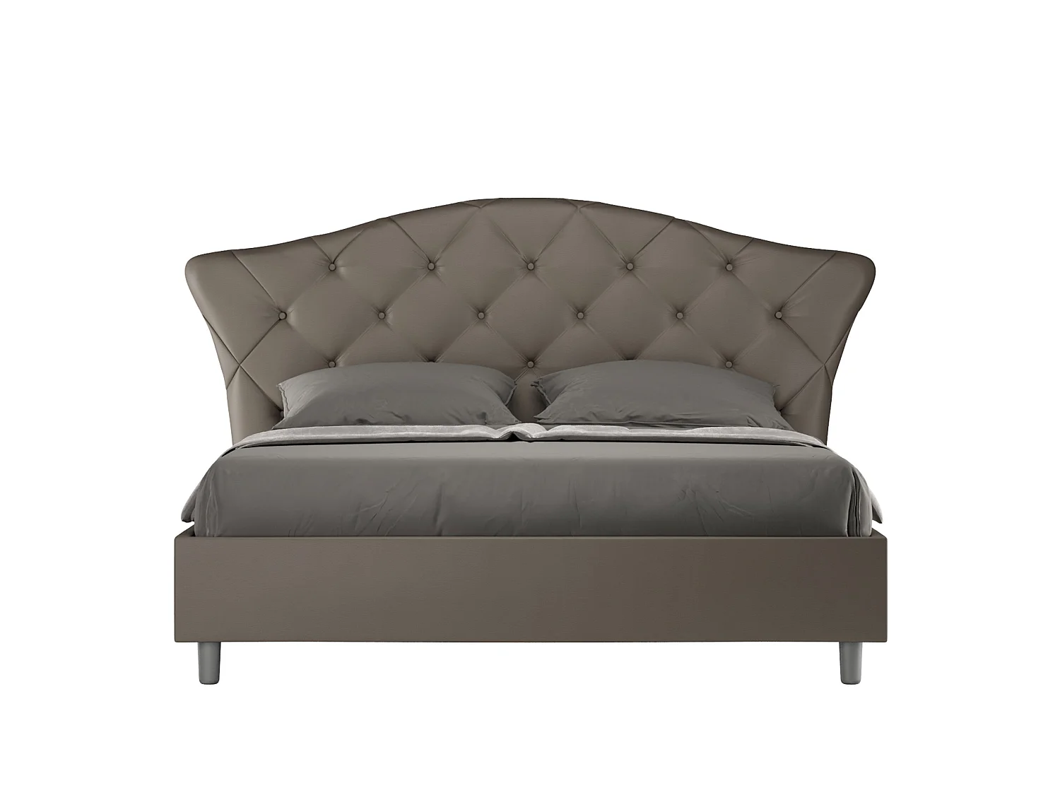 Lit coffre rembourré 160x210 similicuir cappuccino Langre