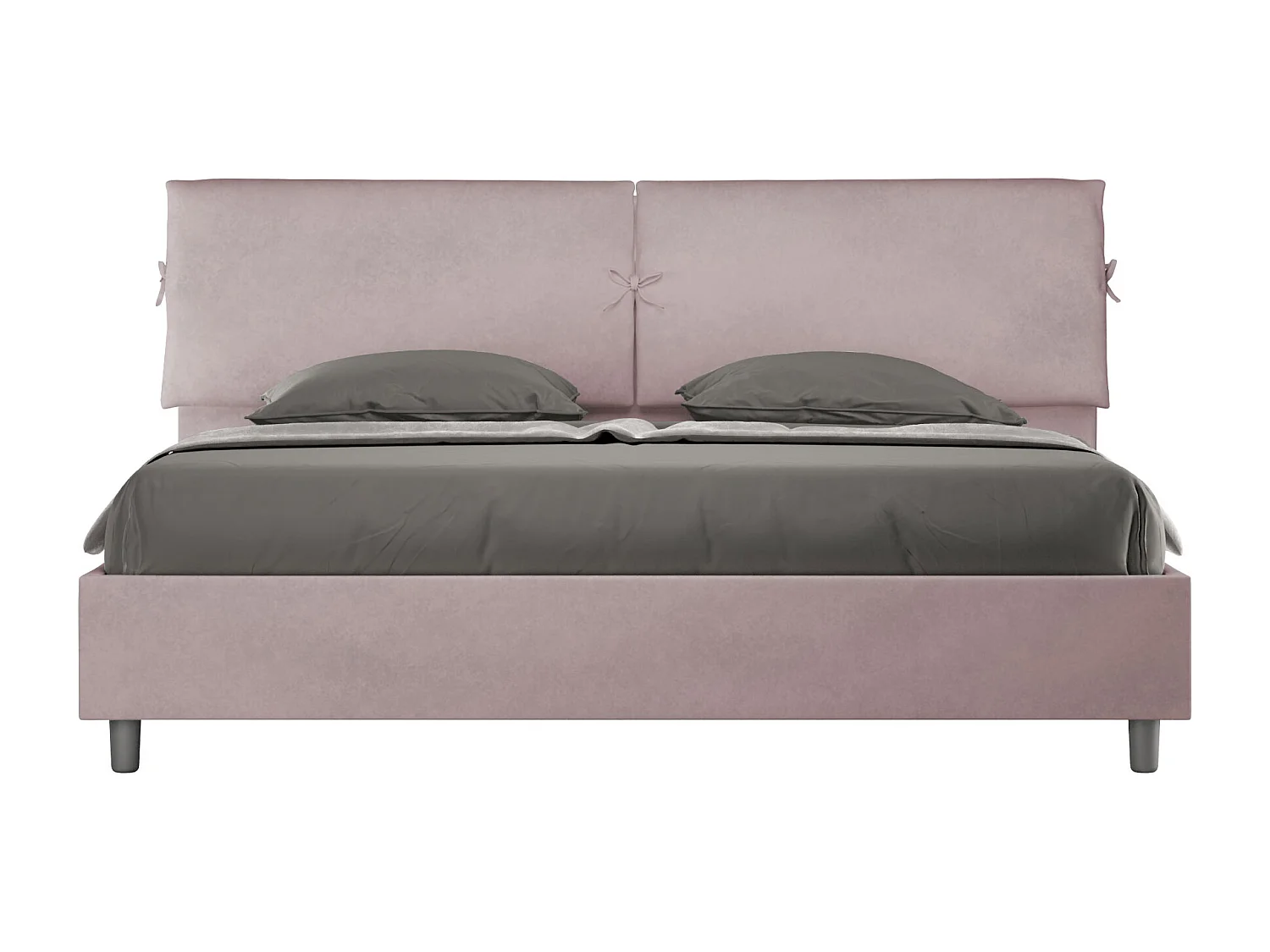 Lit king size sans sommier rembourré 180x210 microfibre lilas Mados