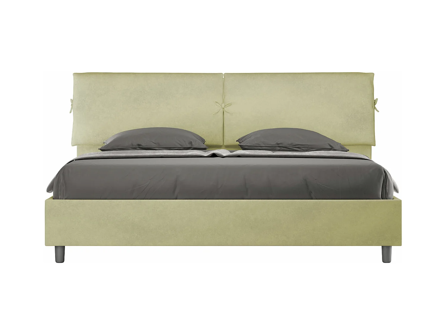 Lit king size avec sommier rembourré 180x200 microfibre vert Mados