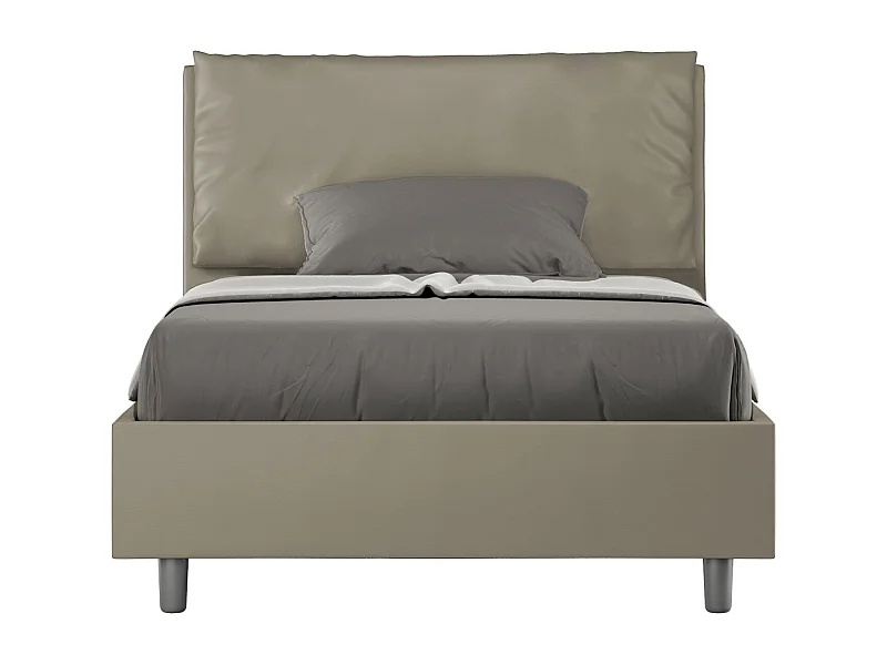 Gestoffeerd Bed 120x190 zonder lattenbodem kunstleer cappuccino Antea Large