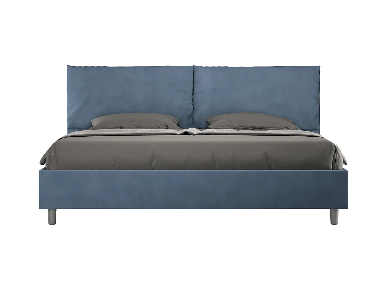 Gestoffeerd bed 200x200 met lattenbodem microvezel blauw Antea Large