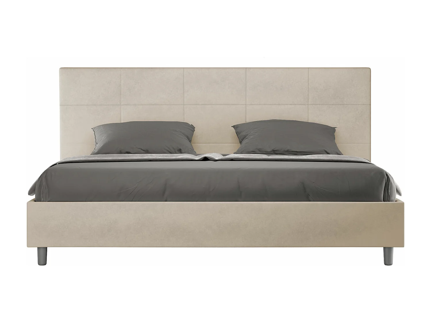 ityhome Letto matrimoniale king size senza rete imbottito 200x200 microfibra sabbia Mika