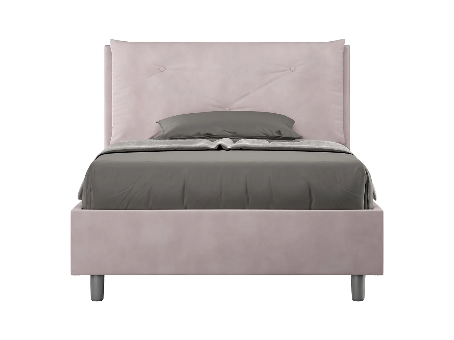 Lit 1 place et demi avec sommier rembourré 120x190 microfibre lilas Appia Large