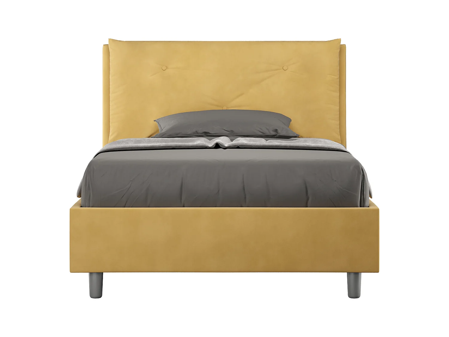 Lit 1 place et demi avec sommier rembourré 120x190 microfibre ocre Appia Large