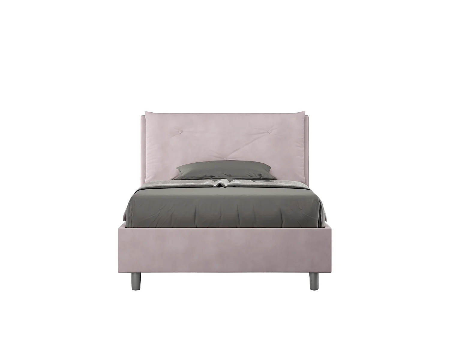 Cama de una plaza y medio  sin somier acolchada 120x210 microfibra lila Appia Large